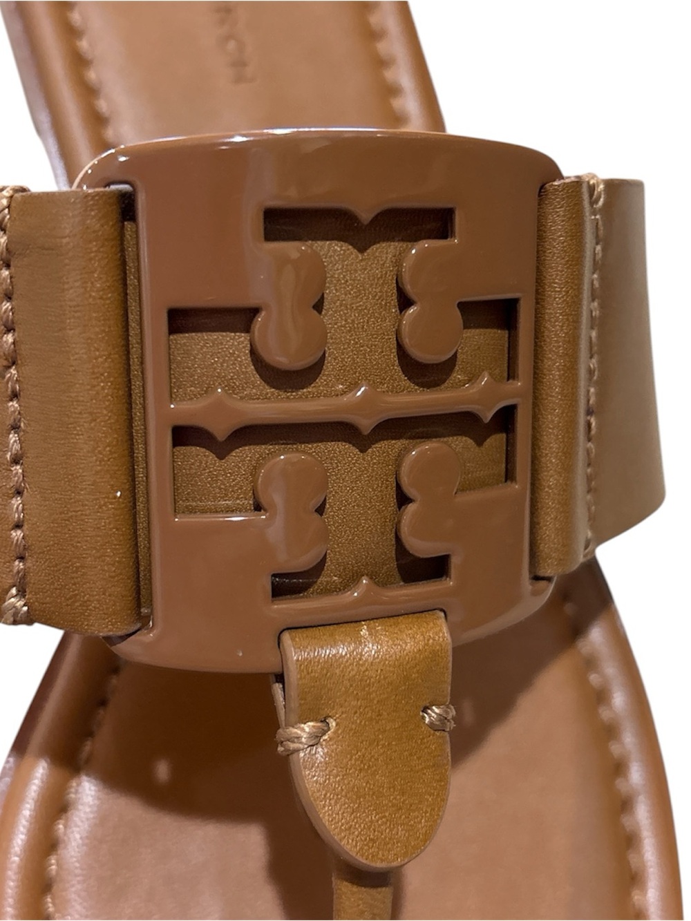 NEW Tory Burch Georgia Sandals Bourbon Calf Leather 157449 Size 8 - Picture 7 of 8